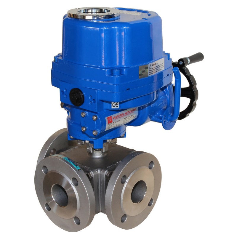 Tripotni krogelni ventil z elektromotornim pogonom