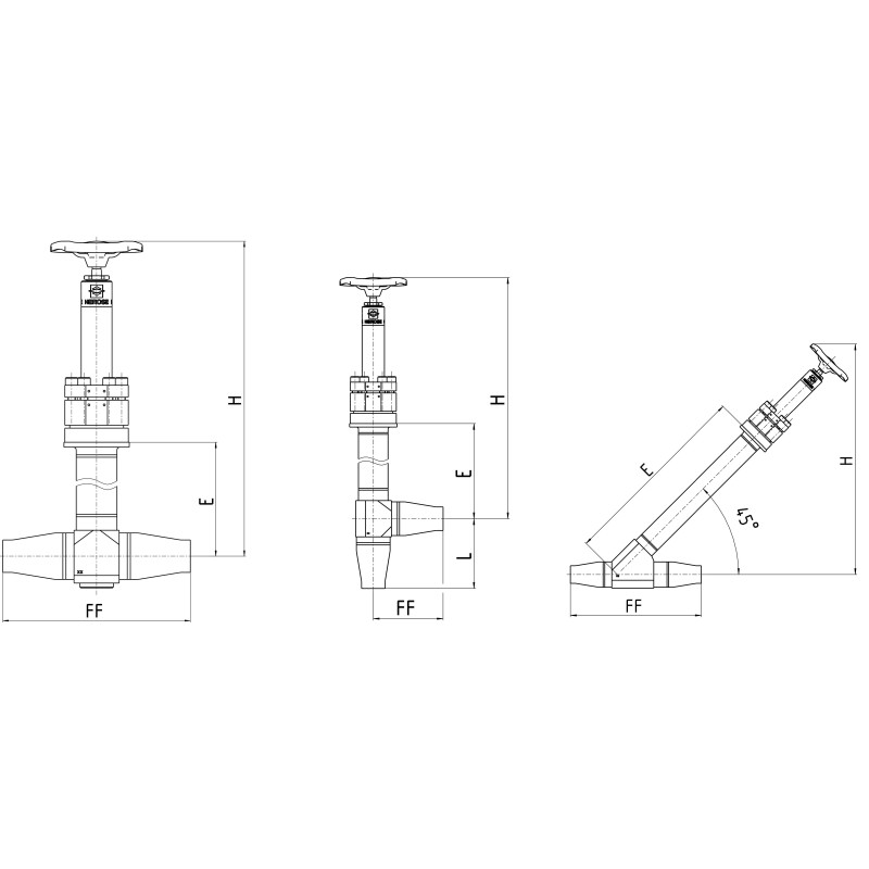Kriogenski zaporni ventil - vodik tip 11C01